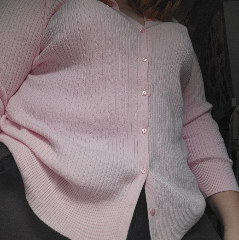Vintage pink oversized cardigan sweater